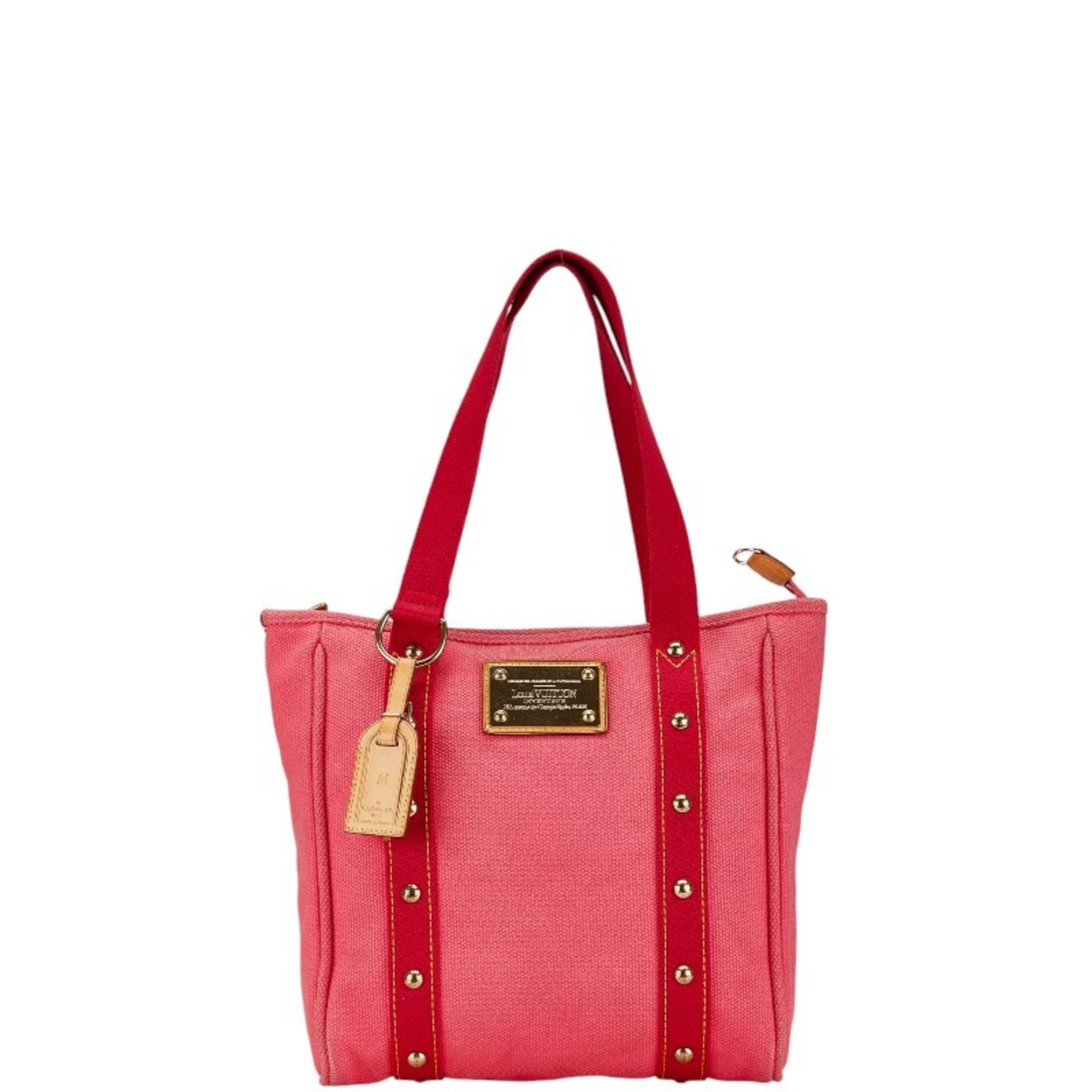 Louis Vuitton Antigua Cabas MM Tote Bag Shoulder M40085 Rose Pink Canvas Women's LOUIS VUITTON