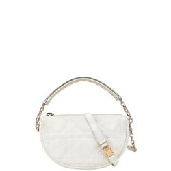 Christian Dior Dior Vibe Hobo Small Shoulder Bag White Lambskin Women's