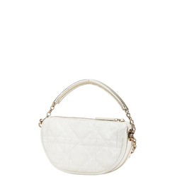 Christian Dior Dior Vibe Hobo Small Shoulder Bag White Lambskin Women's