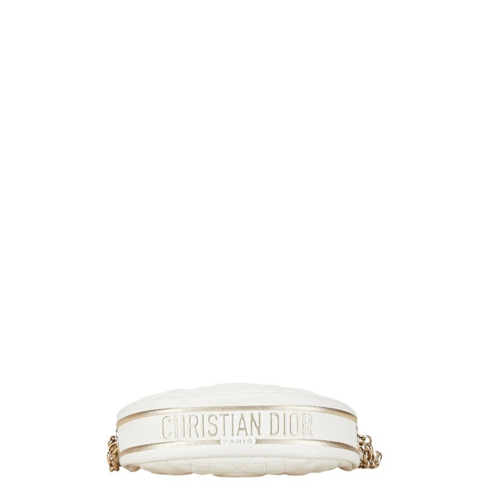 Christian Dior Dior Vibe Hobo Small Shoulder Bag White Lambskin Women's