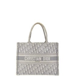 Christian Dior Dior Trotter Book Tote Medium Bag Handbag Grey White Canvas Women's