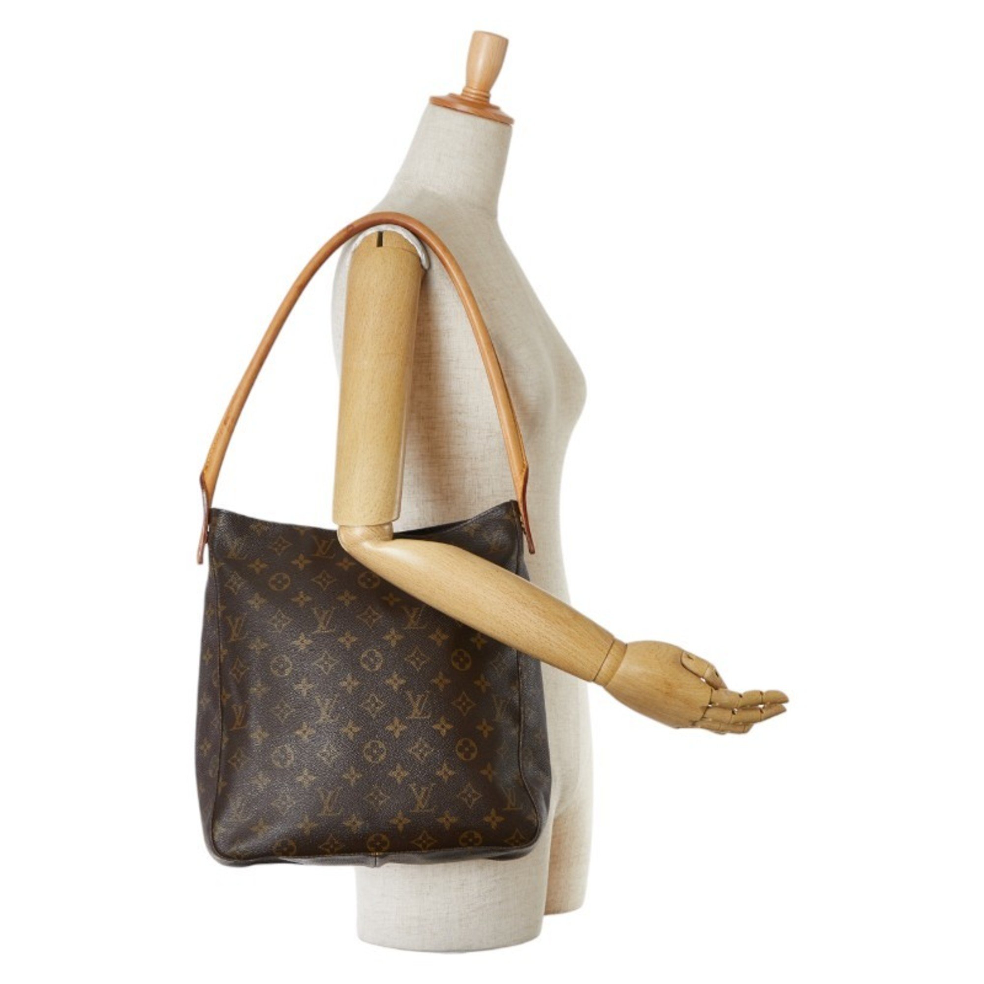 Louis Vuitton Monogram Looping GM Shoulder Bag M51145 Brown PVC Leather Women's LOUIS VUITTON