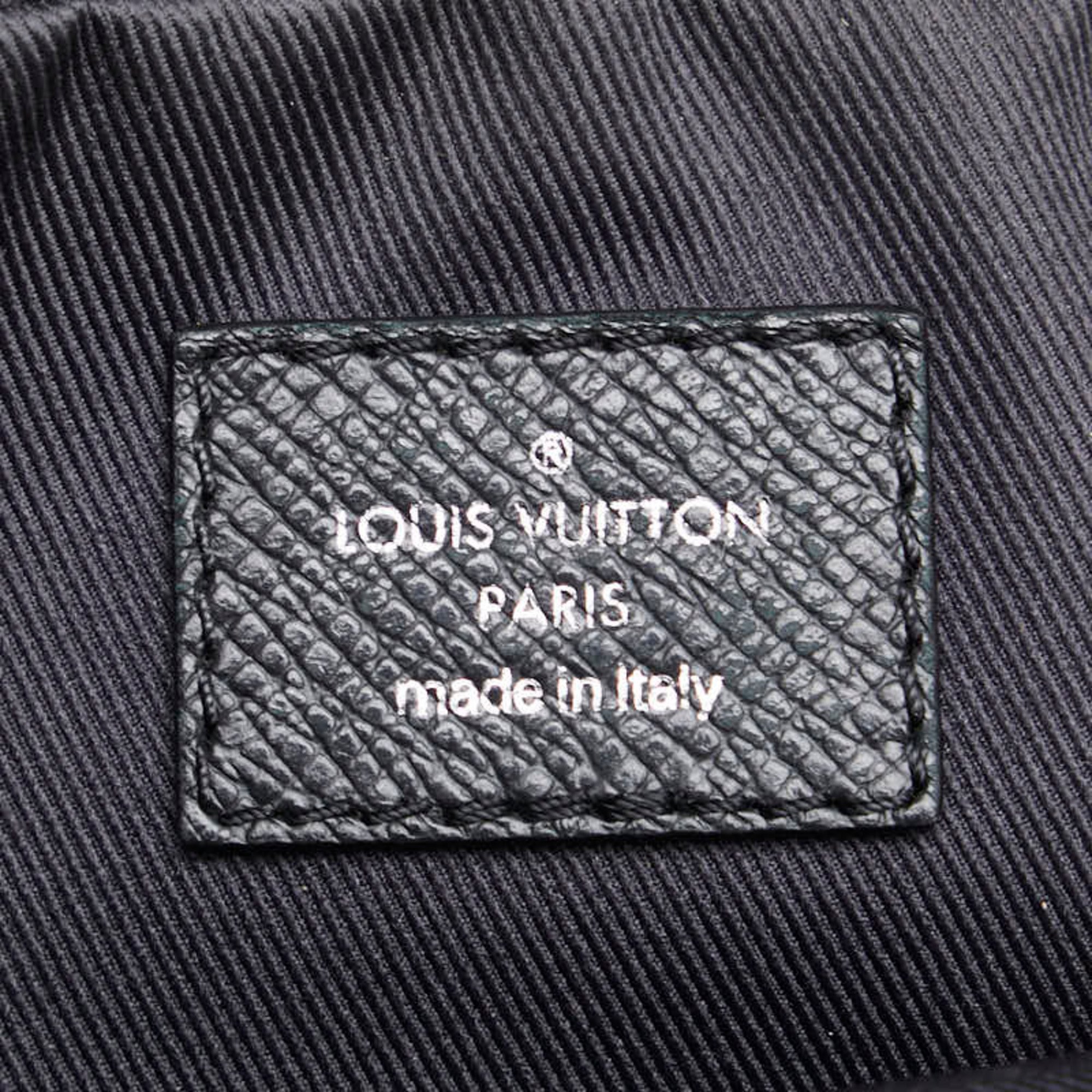 Louis Vuitton Monogram Eclipse Taiga Rama Bum Bag Outdoor Waist Body M30245 Noir Black PVC Leather Women's LOUIS VUITTON