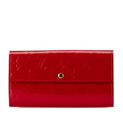 Louis Vuitton Monogram Vernis Portefeuille Sarah Long Wallet M93530 Red Patent Leather Women's LOUIS VUITTON