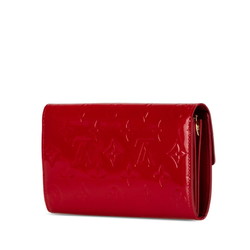 Louis Vuitton Monogram Vernis Portefeuille Sarah Long Wallet M93530 Red Patent Leather Women's LOUIS VUITTON