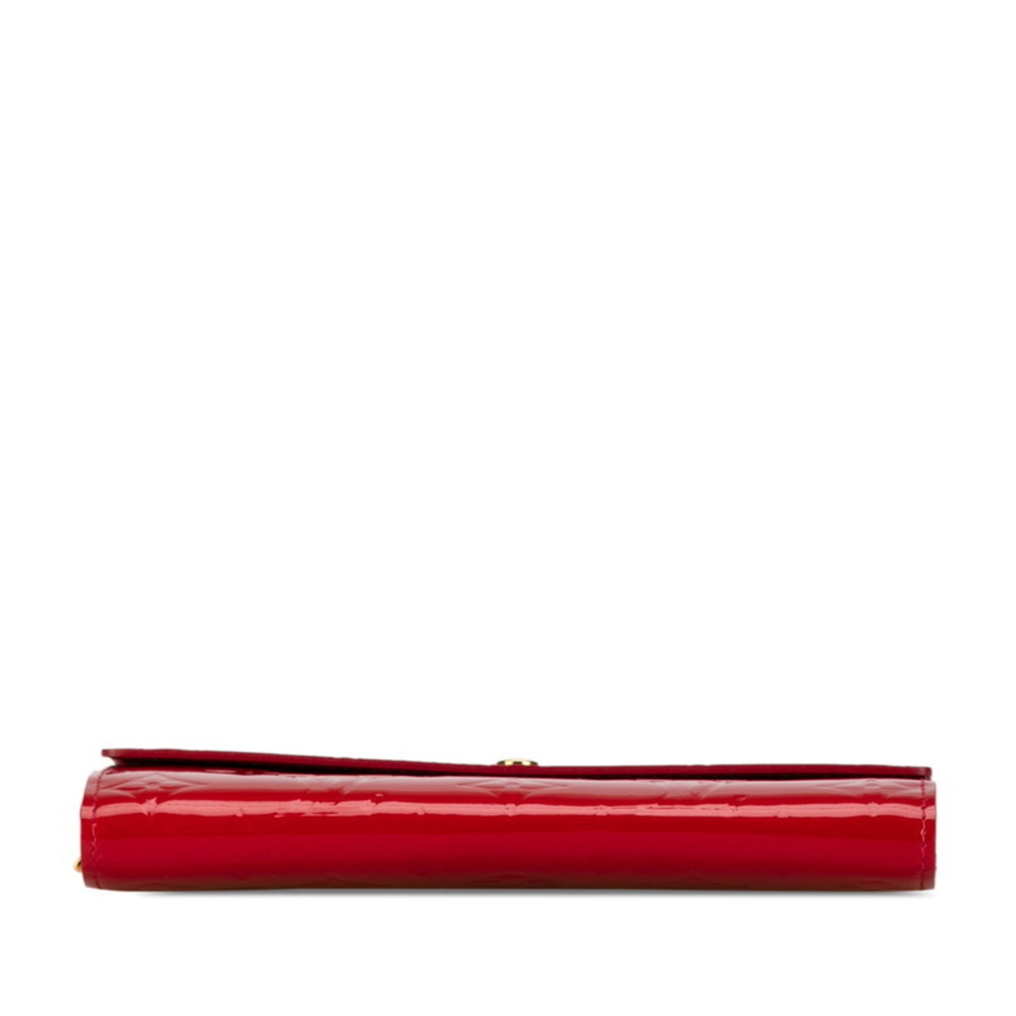 Louis Vuitton Monogram Vernis Portefeuille Sarah Long Wallet M93530 Red Patent Leather Women's LOUIS VUITTON