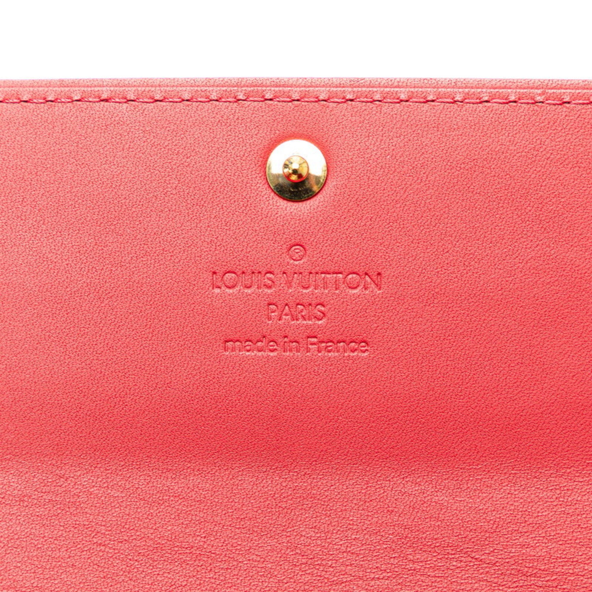 Louis Vuitton Monogram Vernis Portefeuille Sarah Long Wallet M93530 Red Patent Leather Women's LOUIS VUITTON