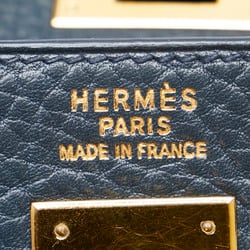 Hermes Kelly 35 Outer Stitching Handbag Shoulder Bag Bleu Nuit Navy Gold Fjord Women's HERMES