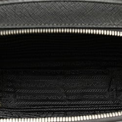 Prada Triangle Plate Camera Bag Shoulder 2VH069 Black Saffiano Leather Women's PRADA