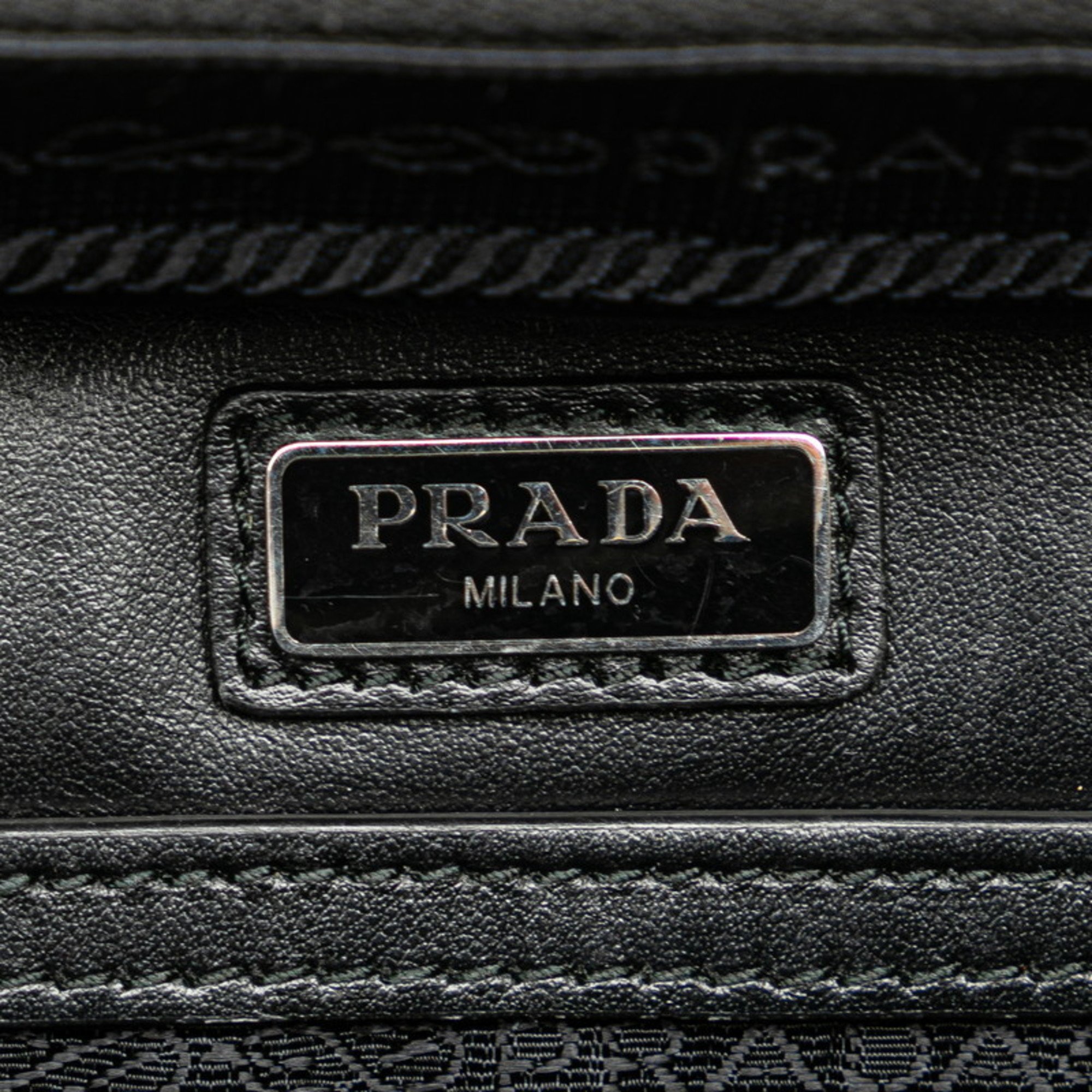 Prada Triangle Plate Camera Bag Shoulder 2VH069 Black Saffiano Leather Women's PRADA