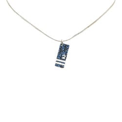 Christian Dior Dior Trotter Necklace Silver Blue Metal Women's