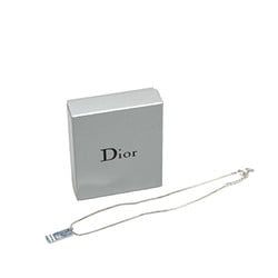 Christian Dior Dior Trotter Necklace Silver Blue Metal Women's