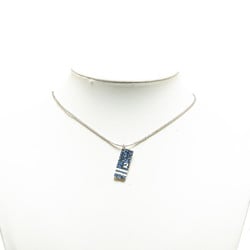 Christian Dior Dior Trotter Necklace Silver Blue Metal Women's