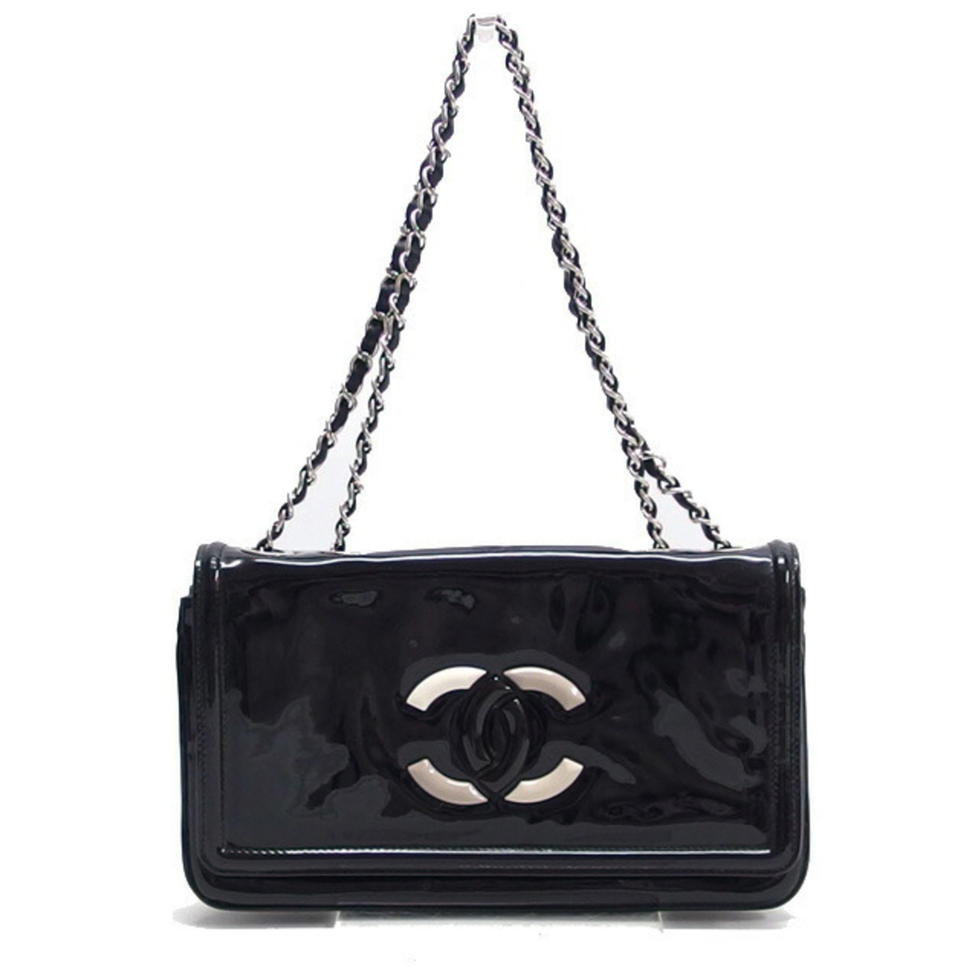 Chanel Lipstick Chain Shoulder Bag Coco Mark Black