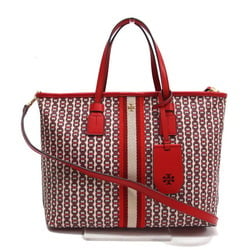 Tory Burch Gelink Chain Pattern Tote Bag Red