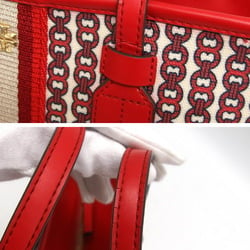 Tory Burch Gelink Chain Pattern Tote Bag Red