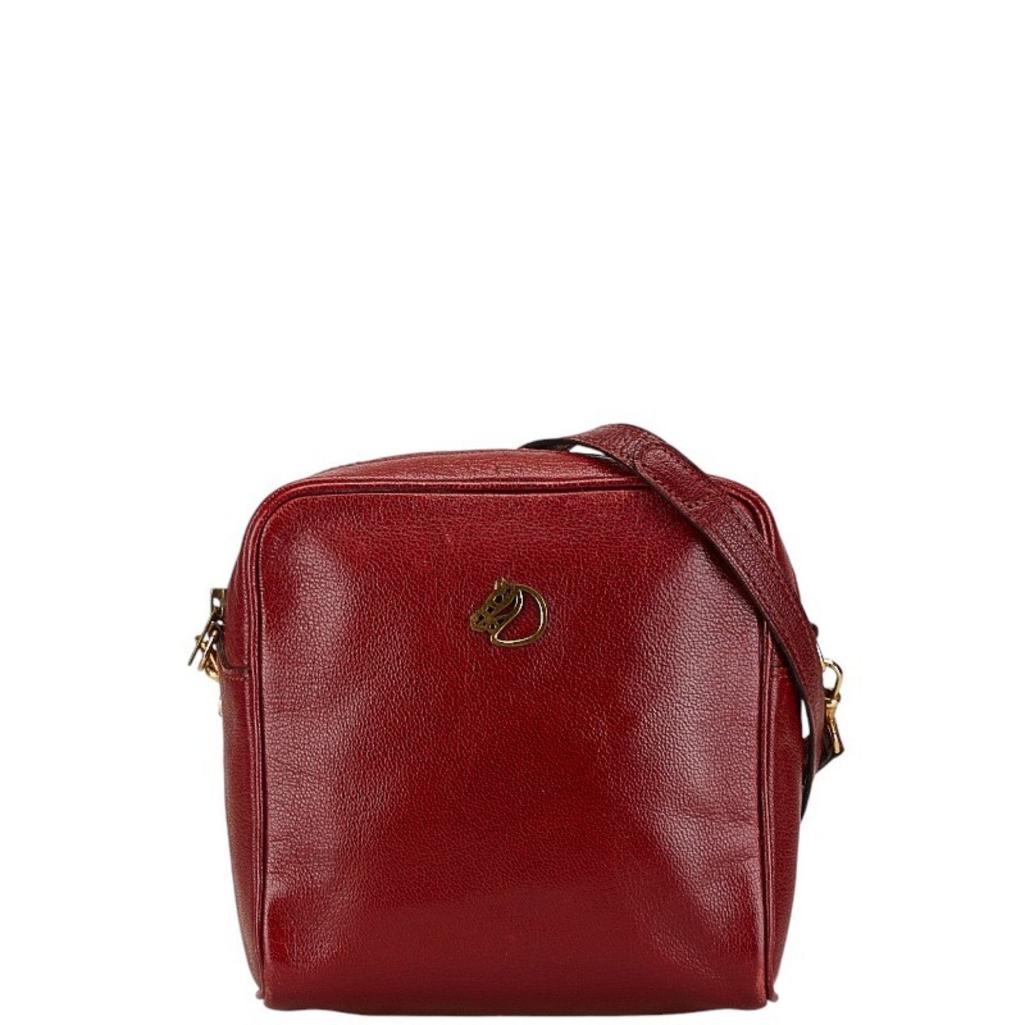 Hermes Jockey Shoulder Bag Red Chevre Women's HERMES