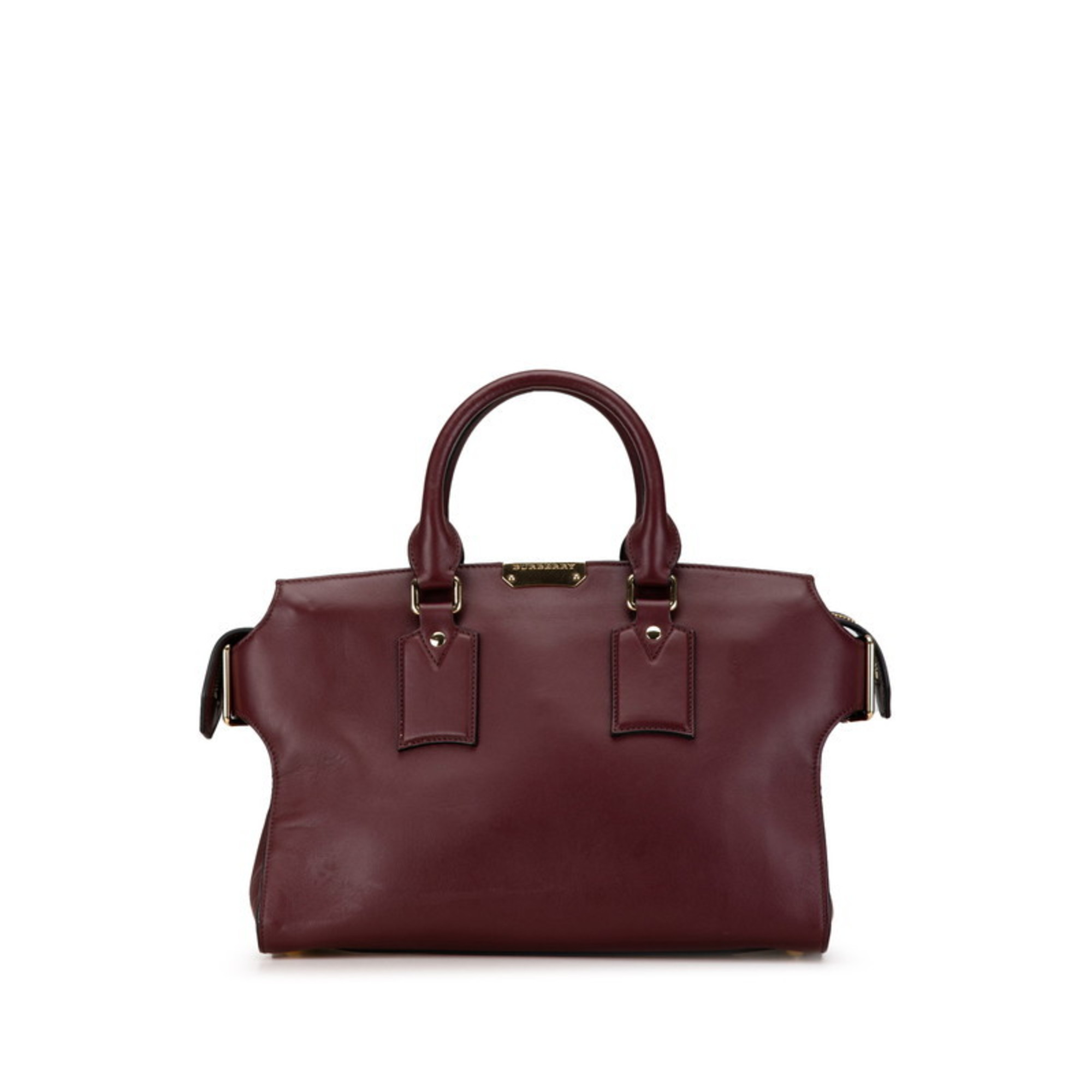 Burberry Handbag Wine Red Bordeaux Leather Women's BURBERRY