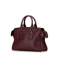 Burberry Handbag Wine Red Bordeaux Leather Women's BURBERRY