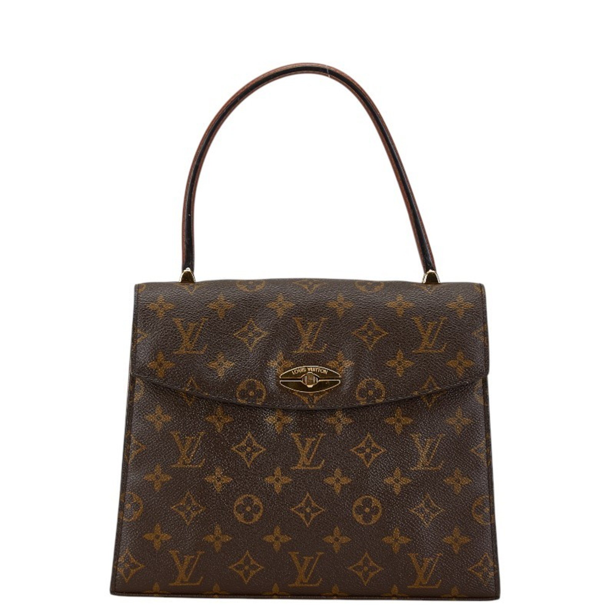 Louis Vuitton Monogram Malesherbes Handbag M51379 Brown PVC Leather Women's LOUIS VUITTON