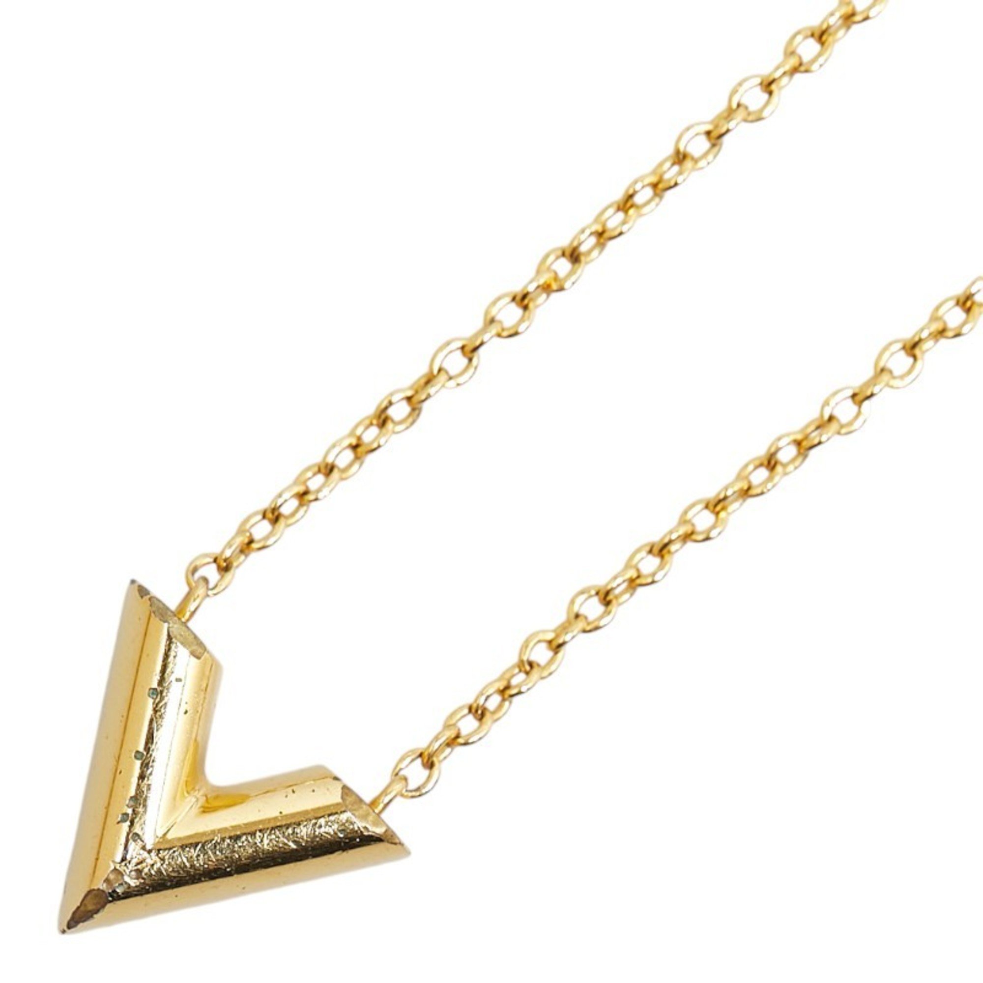 Louis Vuitton Essential V Necklace M61083 Gold Plated Women's LOUIS VUITTON