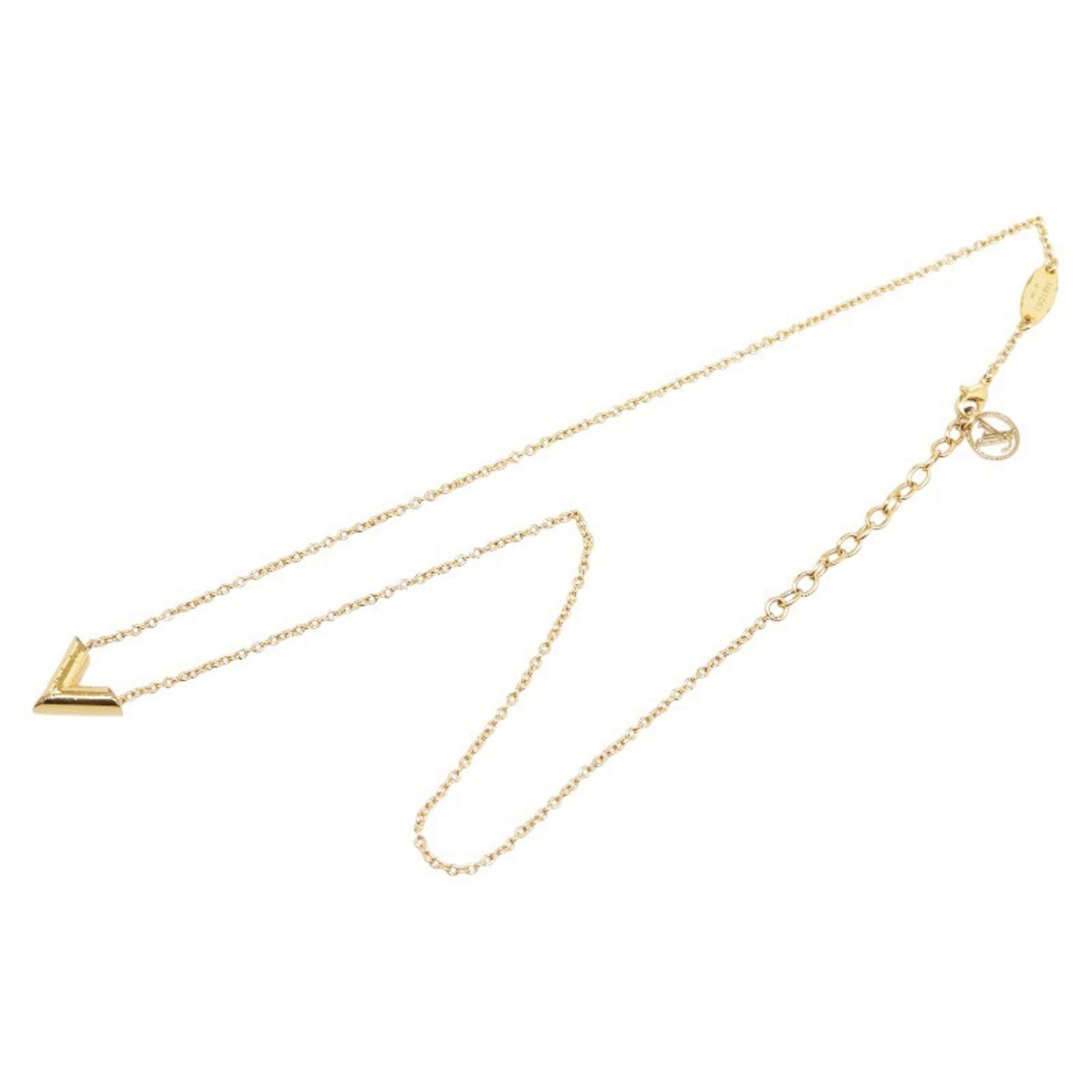 Louis Vuitton Essential V Necklace M61083 Gold Plated Women's LOUIS VUITTON