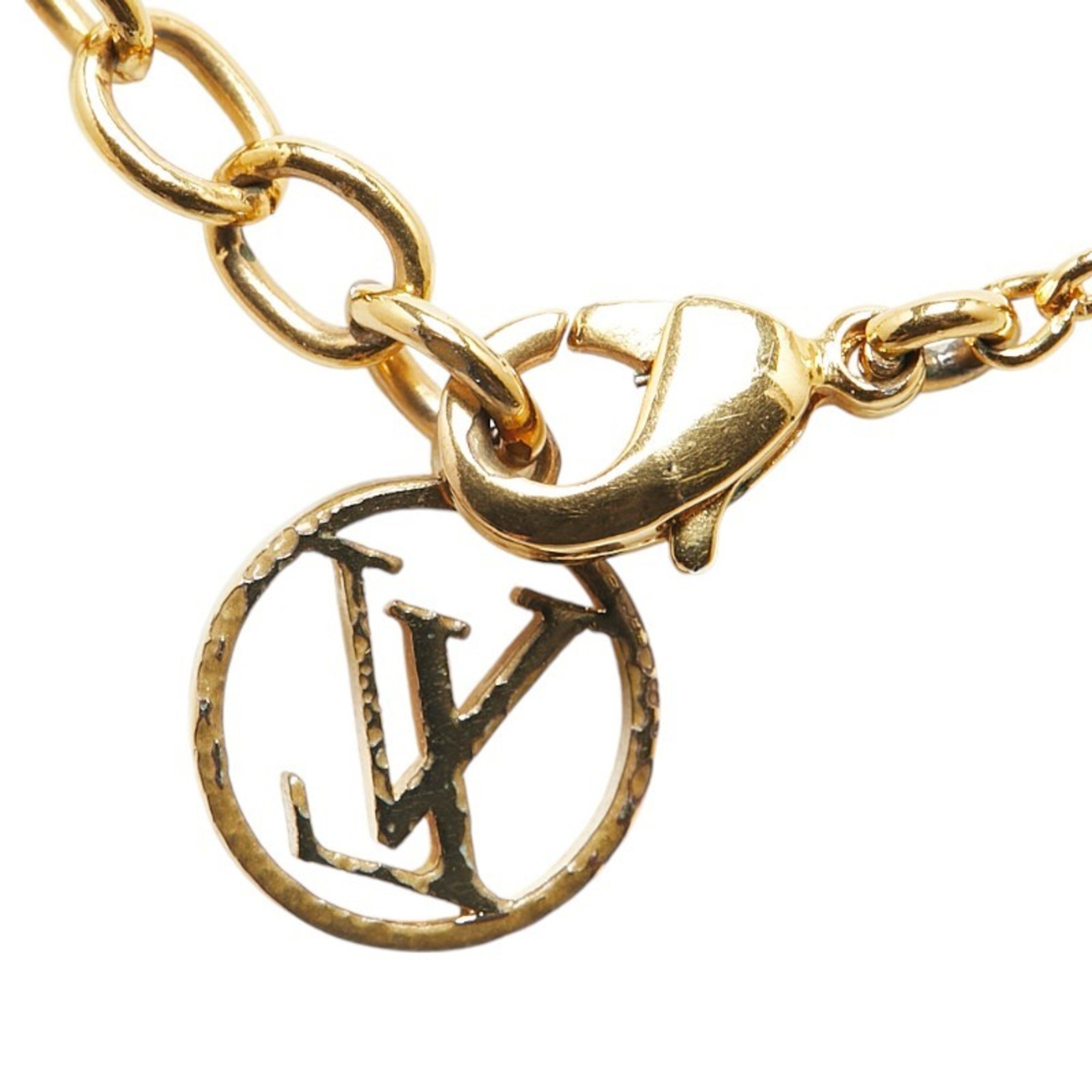 Louis Vuitton Essential V Necklace M61083 Gold Plated Women's LOUIS VUITTON