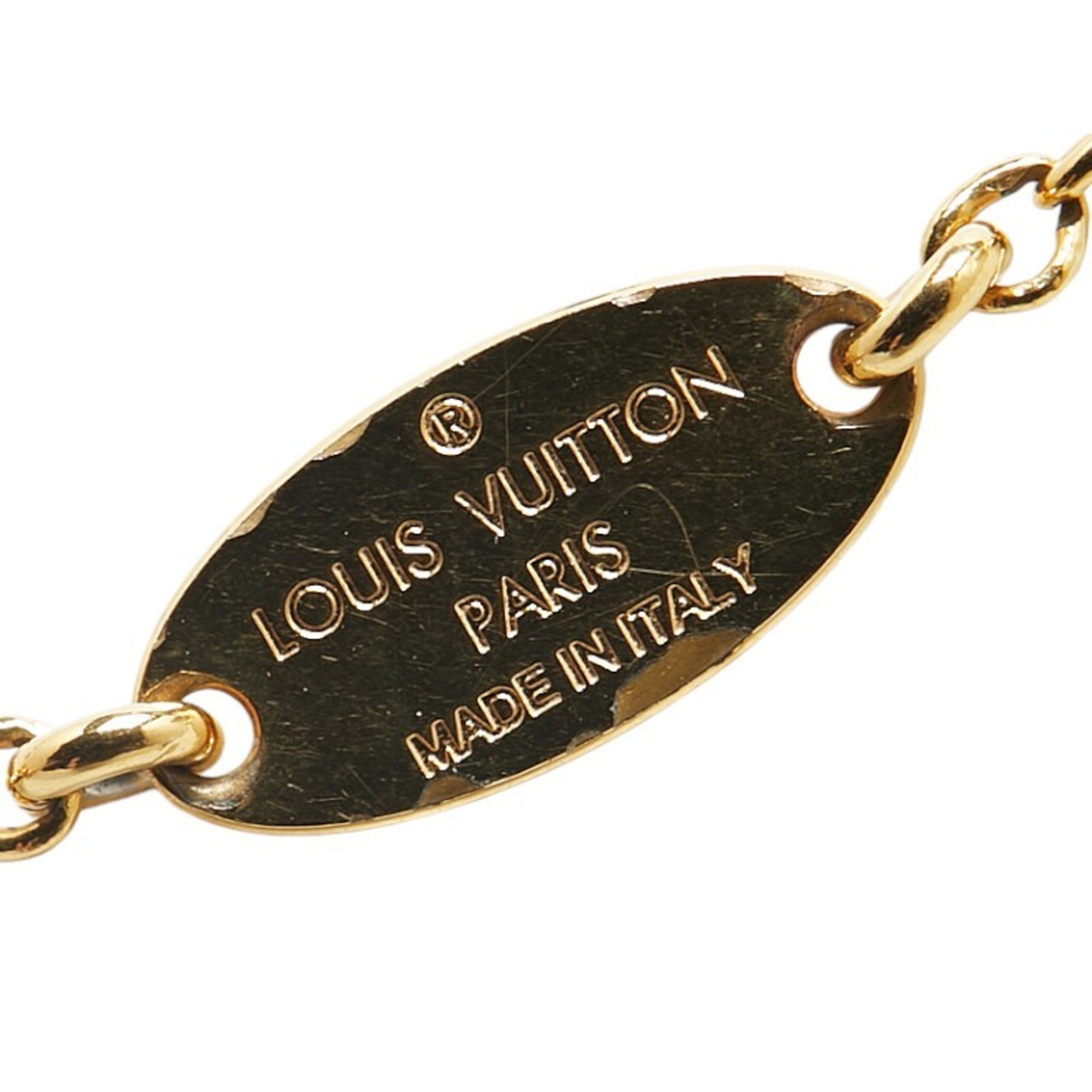 Louis Vuitton Essential V Necklace M61083 Gold Plated Women's LOUIS VUITTON