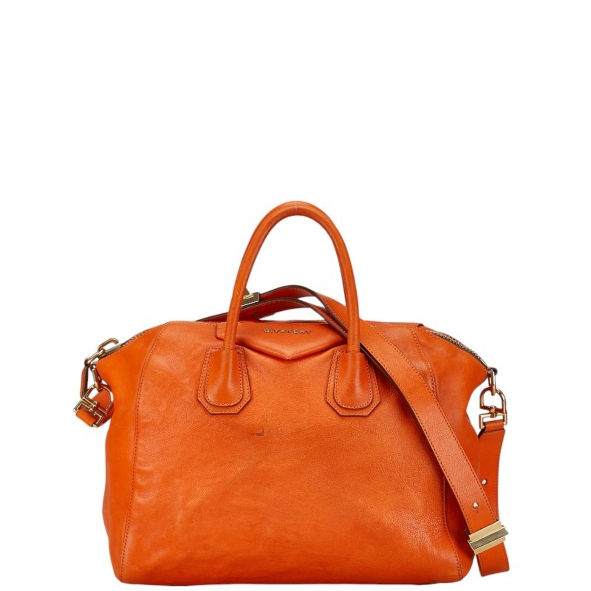 Givenchy Antigona handbag shoulder bag orange leather women's