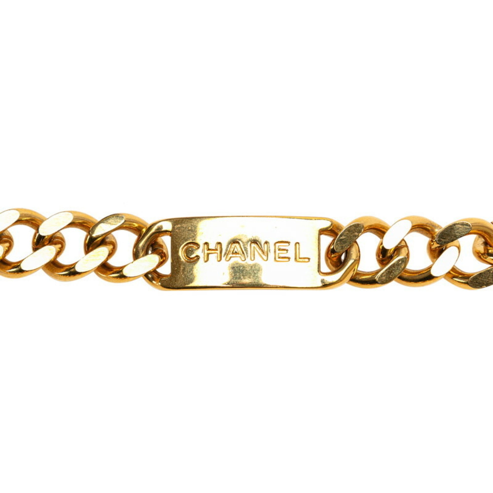 Chanel Coco Mark Medallion Chain Belt Gold Plated Women's CHANEL