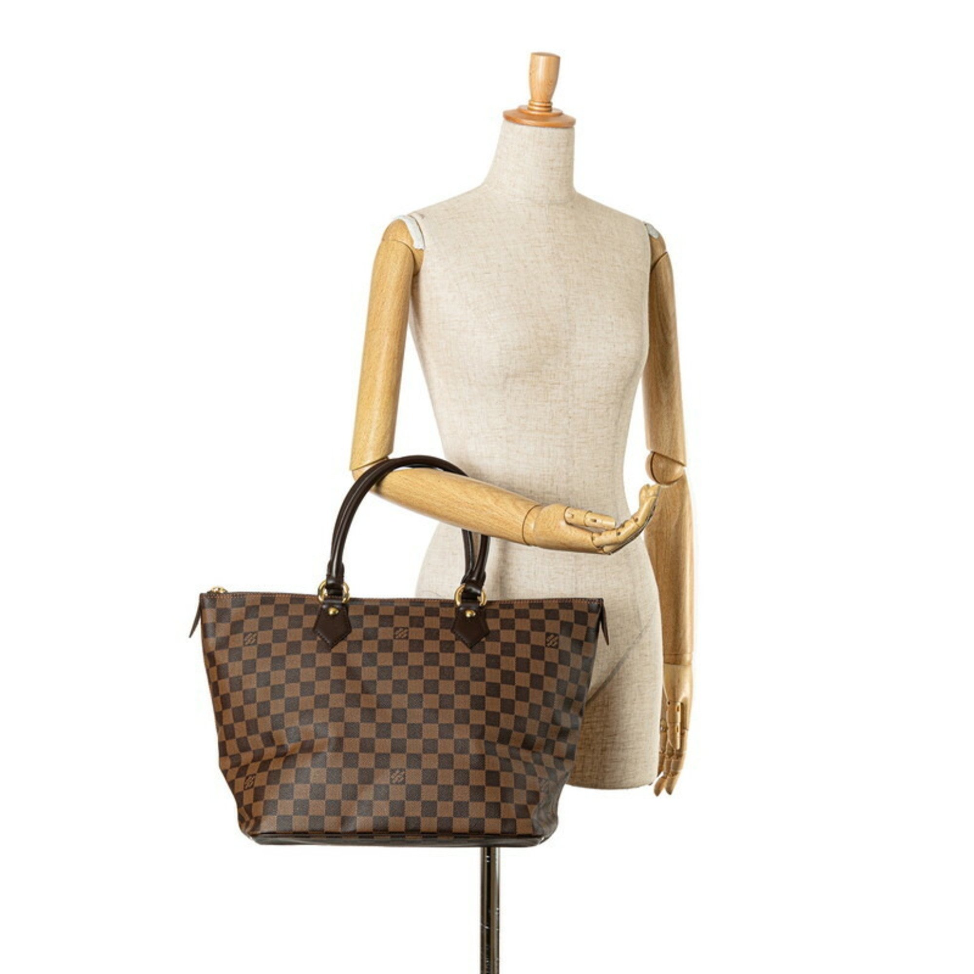 Louis Vuitton Damier Saleya MM Handbag Shoulder Bag N51182 Brown PVC Leather Women's LOUIS VUITTON