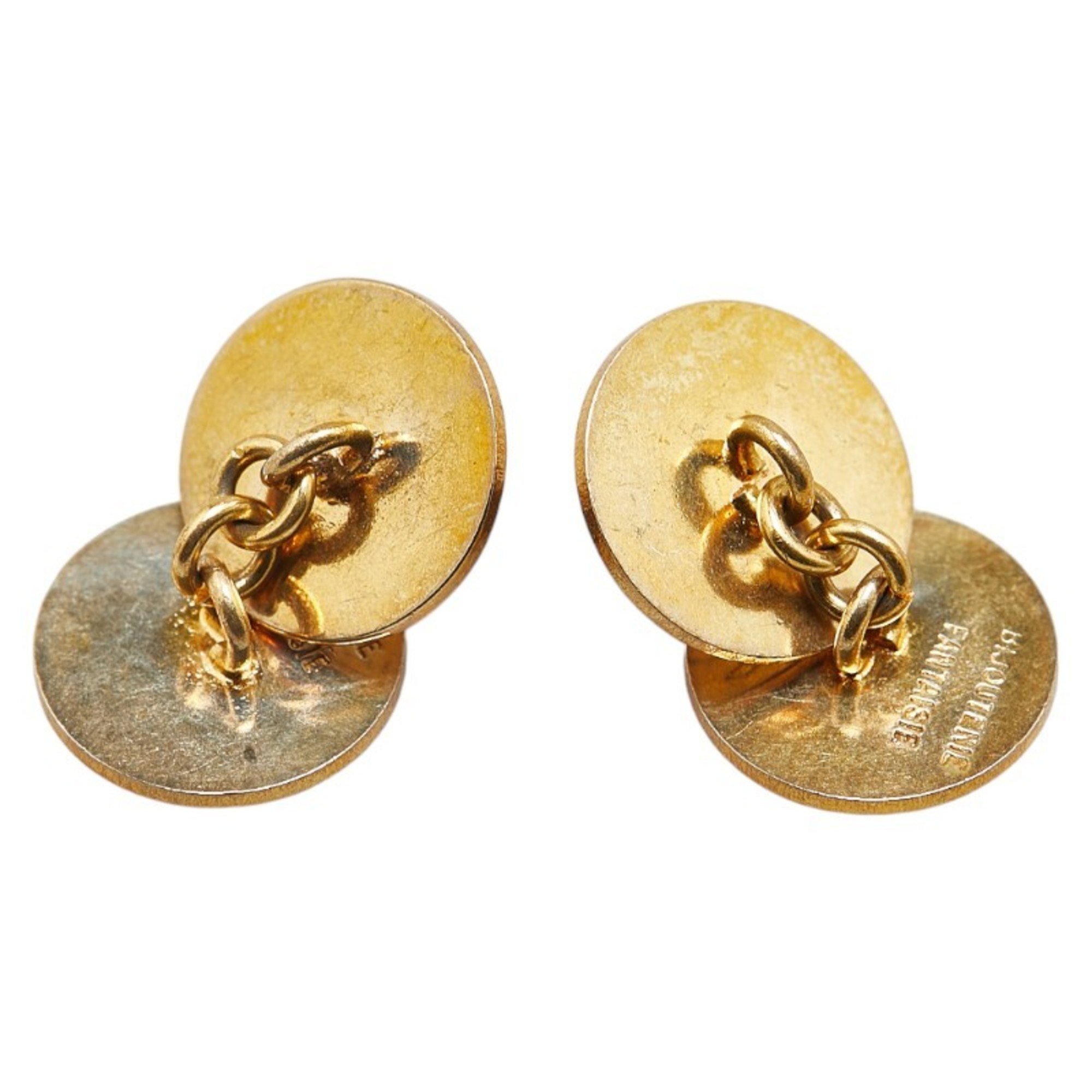 Hermes Serie Coin Medallion Cufflinks Gold Plated Women's HERMES