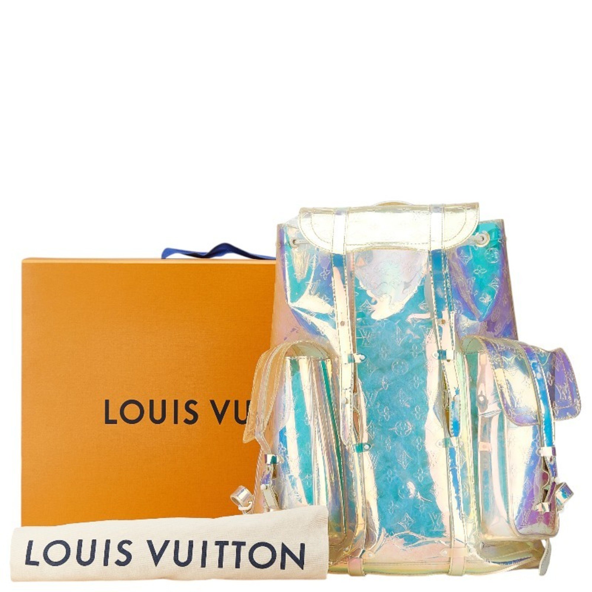 Louis Vuitton Monogram Prism Christopher GM Backpack M44766 Clear Transparent PVC Leather Women's LOUIS VUITTON