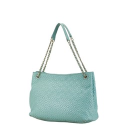 Tory Burch Quilted Chain Tote Bag Mint Green Leather Women's