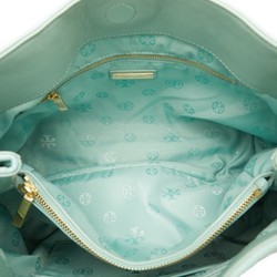 Tory Burch Quilted Chain Tote Bag Mint Green Leather Women's