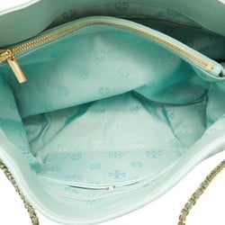 Tory Burch Quilted Chain Tote Bag Mint Green Leather Women's