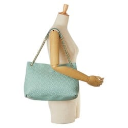 Tory Burch Quilted Chain Tote Bag Mint Green Leather Women's