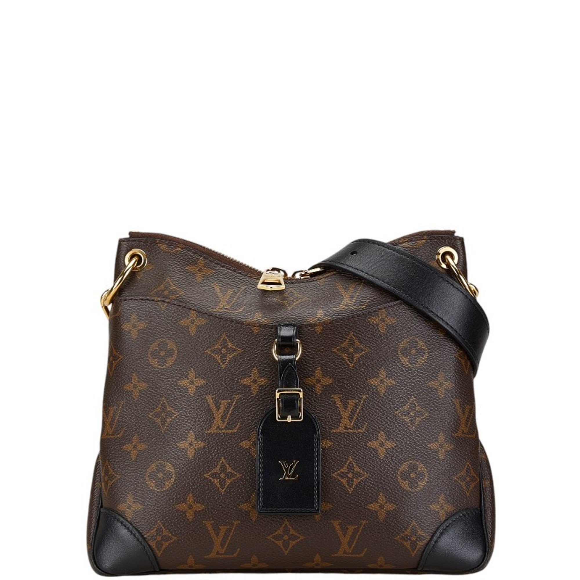 Louis Vuitton Monogram Odeon PM Shoulder Bag M45353 Brown Black PVC Leather Women's LOUIS VUITTON