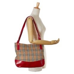 Burberry Nova Check Shadow Horse Tote Bag Shoulder Beige Red Canvas Leather Women's BURBERRY