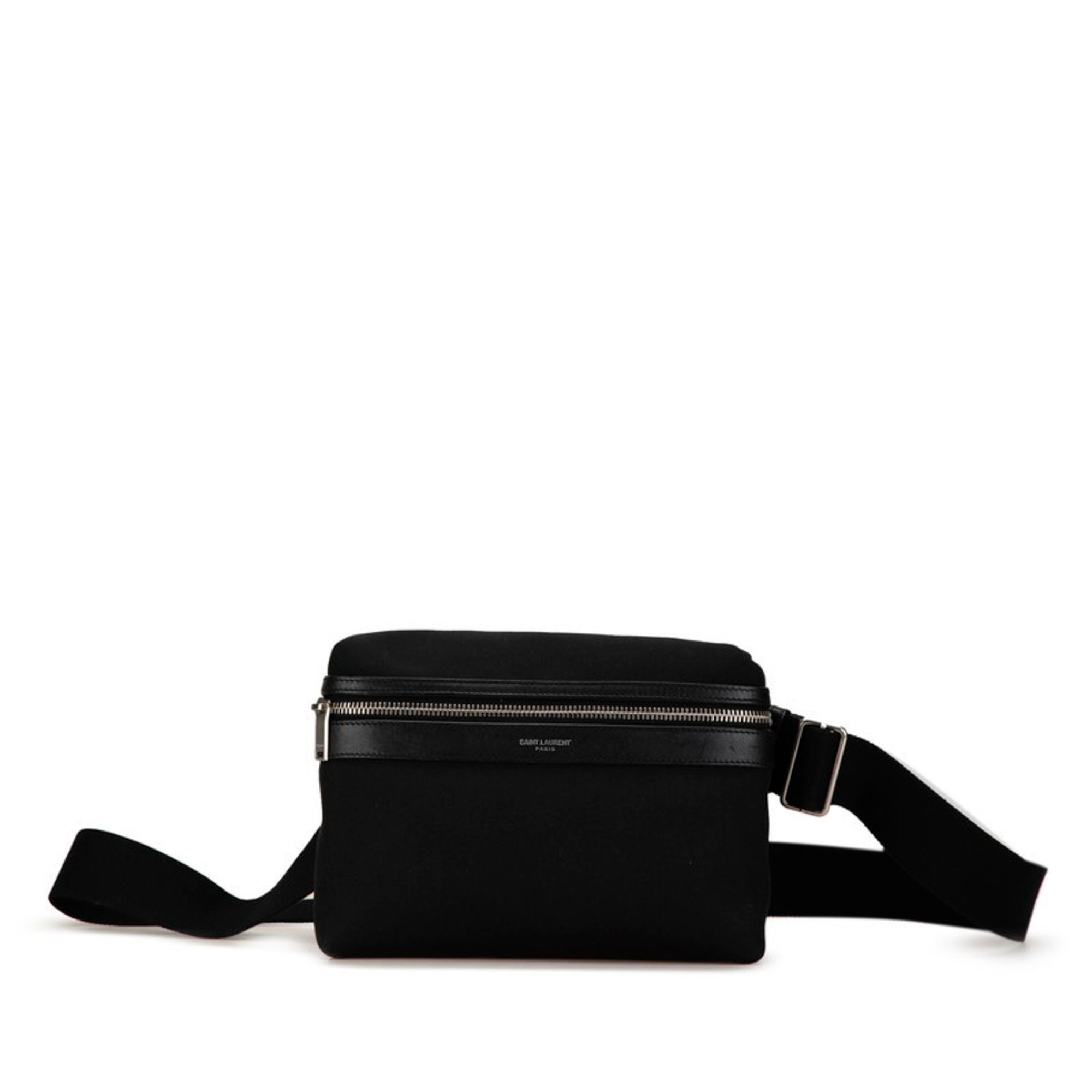 Saint Laurent City Waist Bag Body 634717 Black Canvas Leather Women's SAINT LAURENT