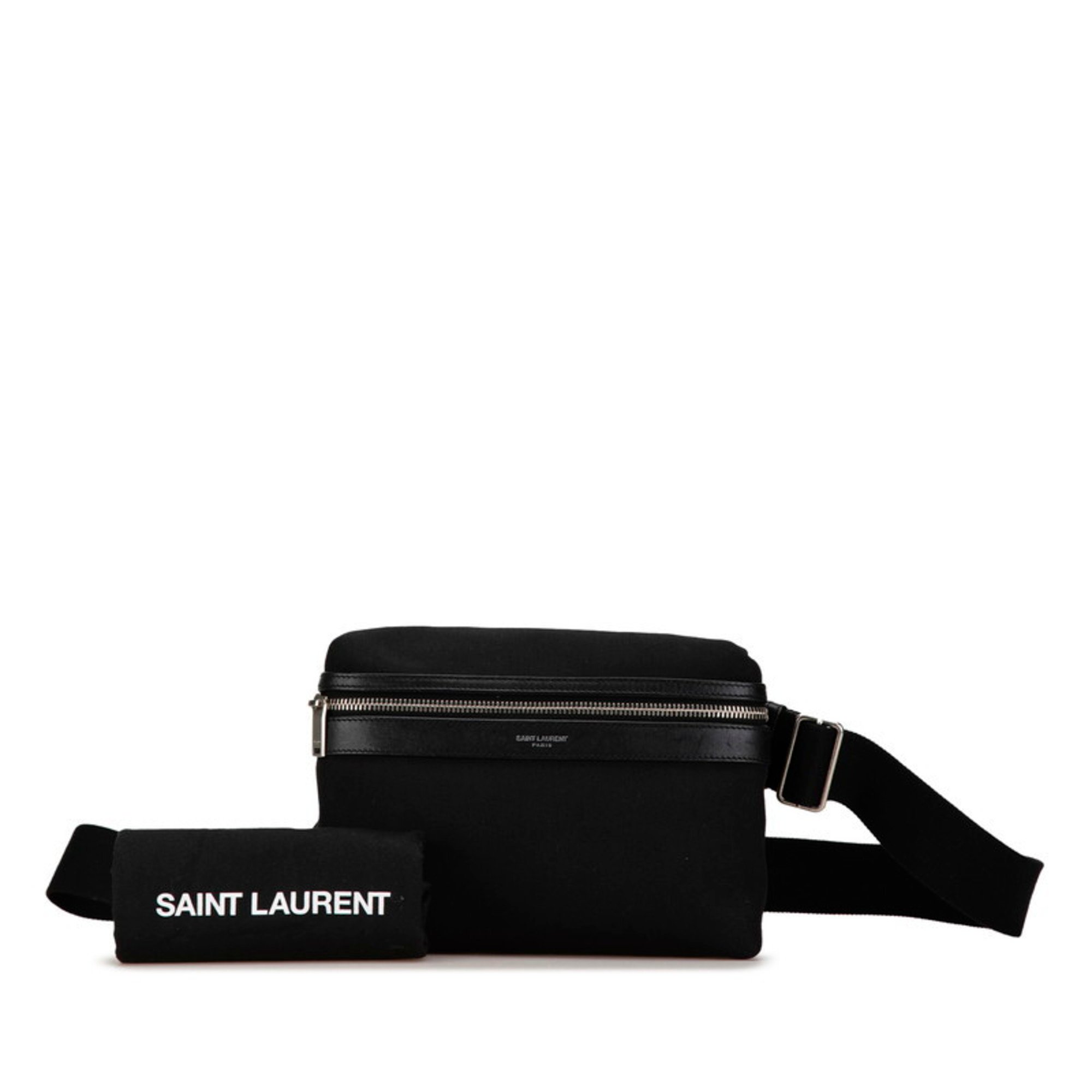 Saint Laurent City Waist Bag Body 634717 Black Canvas Leather Women's SAINT LAURENT