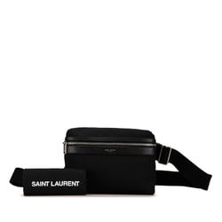 Saint Laurent City Waist Bag Body 634717 Black Canvas Leather Women's SAINT LAURENT