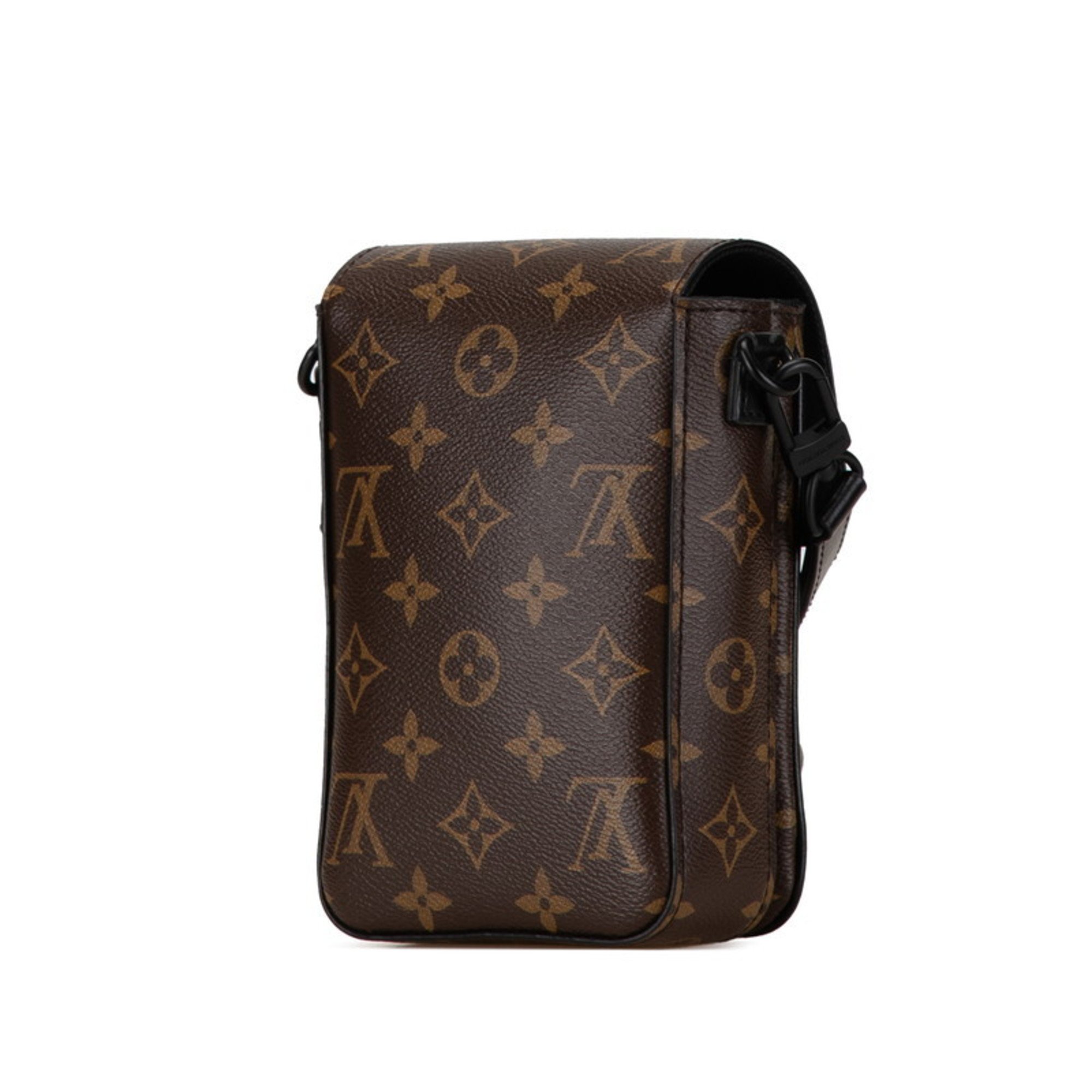 Louis Vuitton Monogram Macassar S-Lock Vertical Wearable Shoulder Bag M81522 Brown Black PVC Leather Women's LOUIS VUITTON