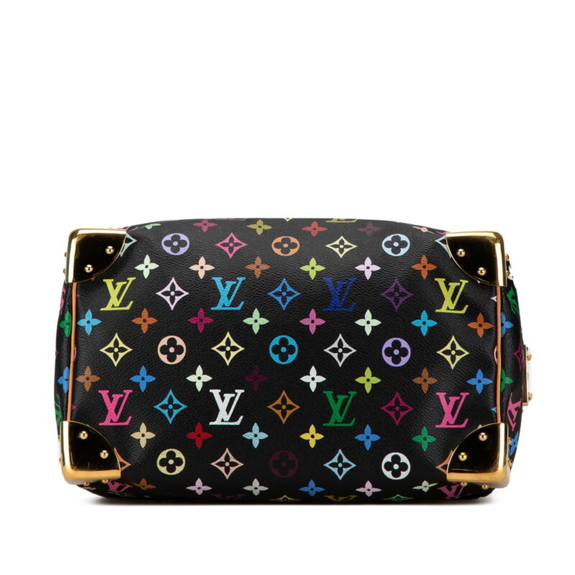 Louis Vuitton Monogram Multicolor Speedy 30 Handbag Boston Bag M92642 Noir Black PVC Leather Women's LOUIS VUITTON