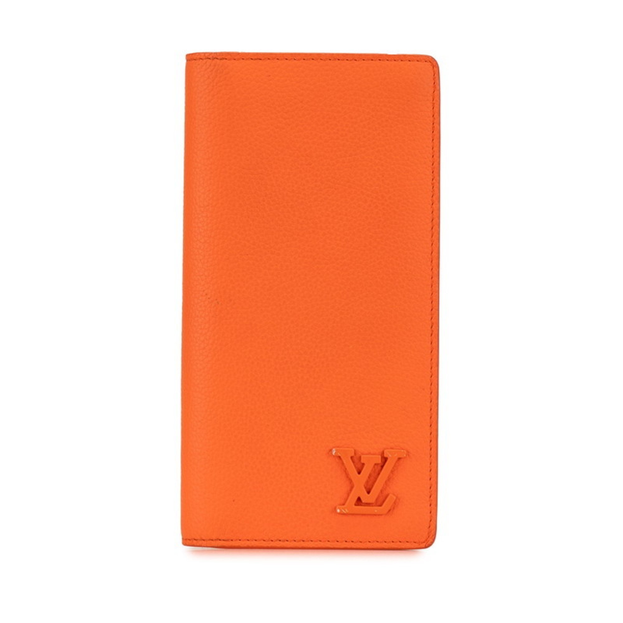 Louis Vuitton LV Aerogram Portefeuille Brazza Long Wallet M81153 Orange Leather Women's LOUIS VUITTON