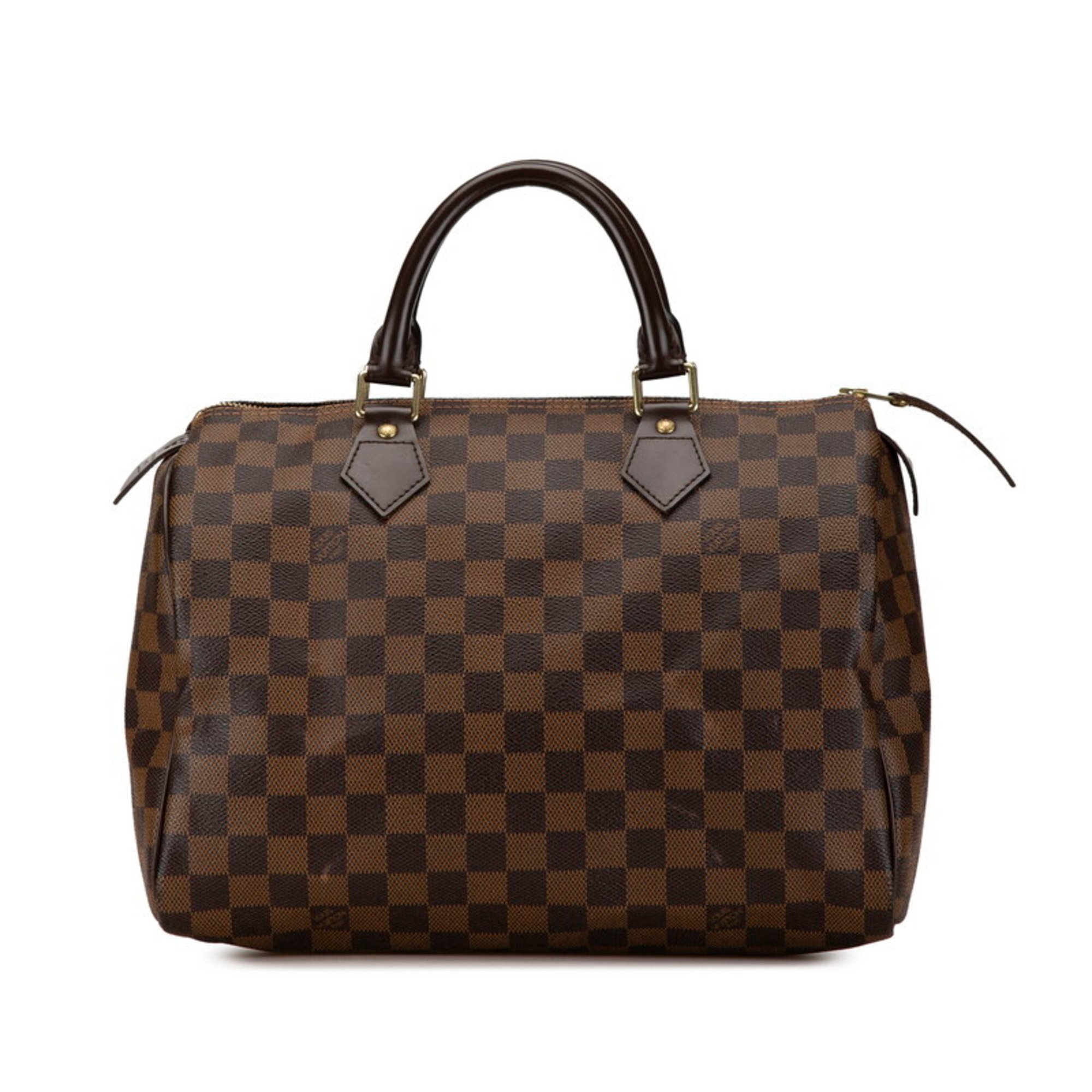 Louis Vuitton Damier Speedy 30 Handbag N41183 Brown PVC Leather Women's LOUIS VUITTON