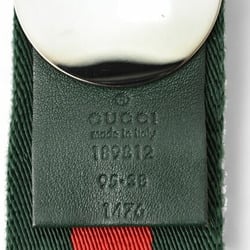 Gucci belt size 95 for men and women GUCCI Sherry line green red 189812 D-ring buckle