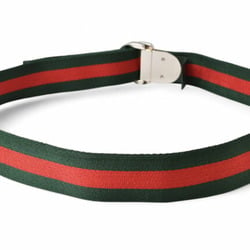 Gucci belt size 95 for men and women GUCCI Sherry line green red 189812 D-ring buckle