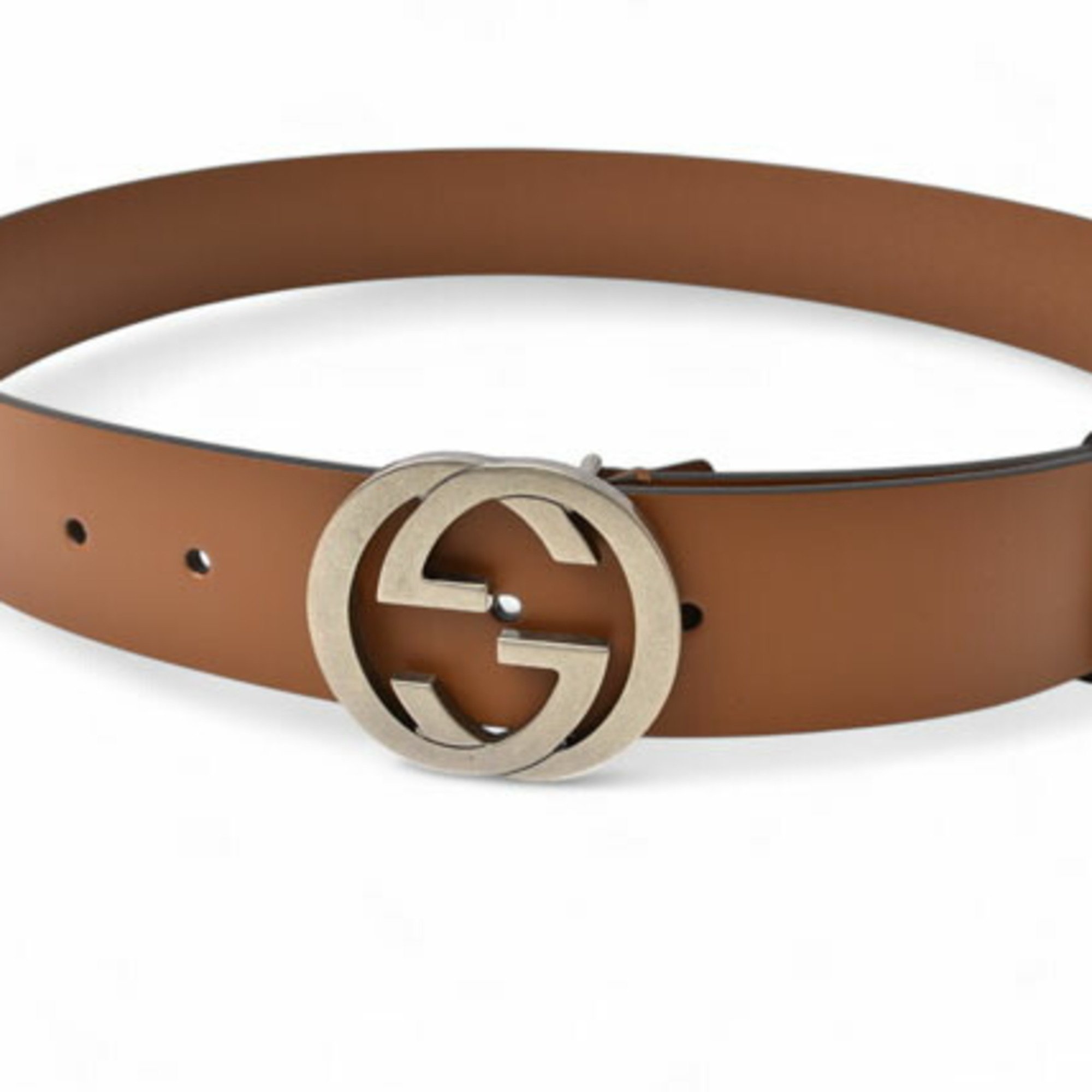 Gucci Belt Size 85 Men's Women's GUCCI Interlocking G Buckle Brown 546389