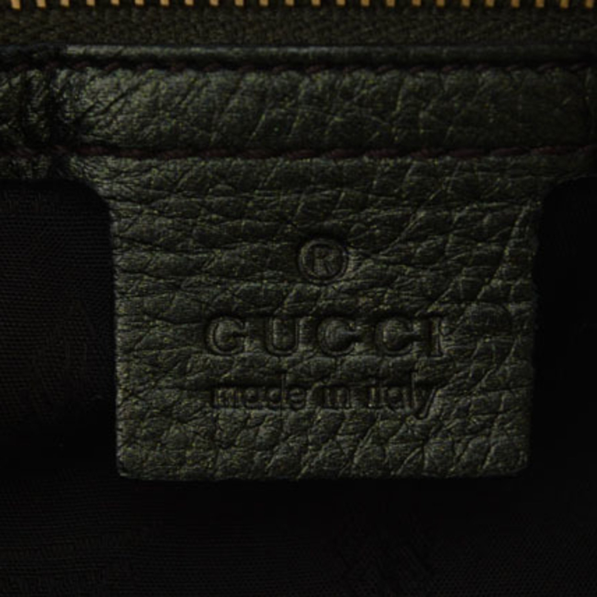 Gucci Bag Shoulder 2way GUCCI New Jackie Leather Dark Green 219725 with Strap